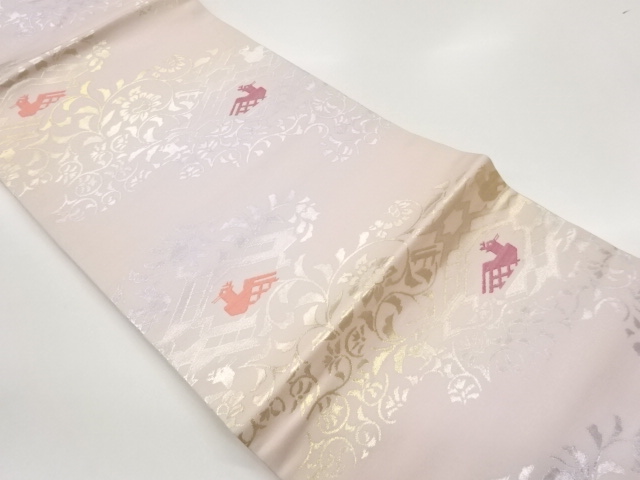 JAPANESE NAGOYA OBI / WOVEN FLOWER ARABESQUE